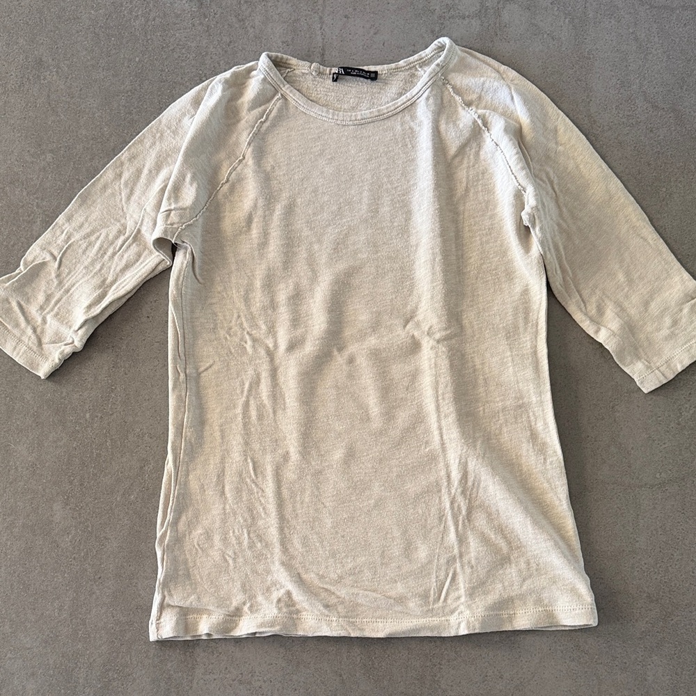 Zara Vintage Look Heavy Cotton T-Shirt